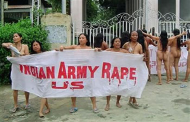 Manifestation des femmes indiennes  Imphal
