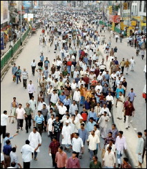 Manifestants lundi � Dhaka